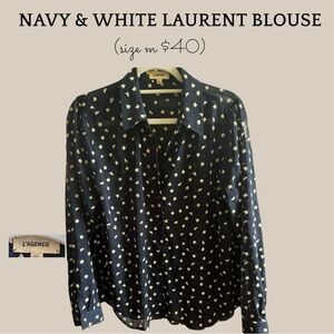 L'AGENCE Navy Floral-Print Button-Down Shirt